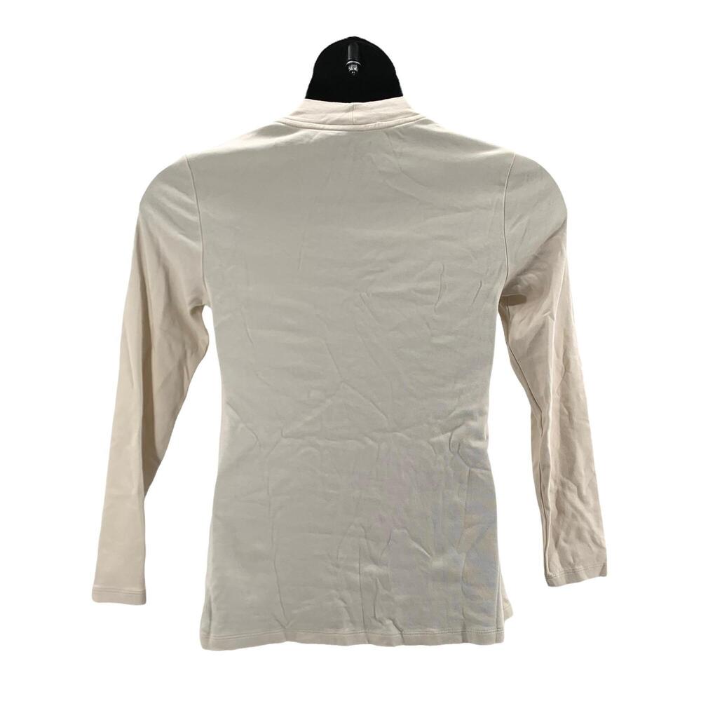 Isaac Mizrahi Live! Essentials Pima Cotton Layered Look Vanilla Bean - Regular - Picture 2 of 3